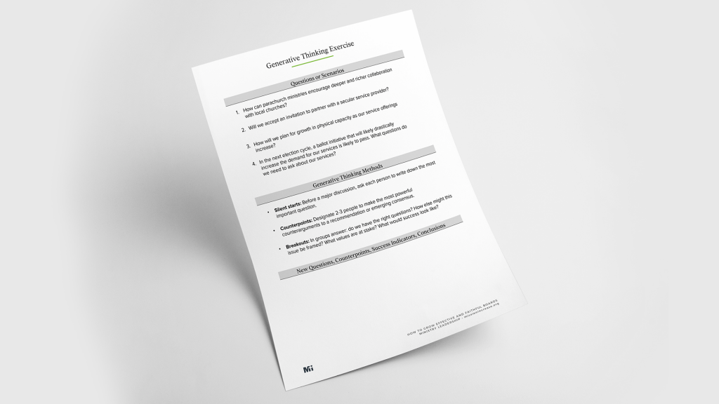 Generative Thinking Exercise Mission Increase Learn