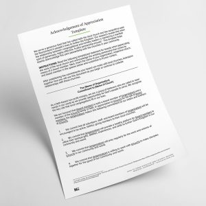 Church Acknowledgement of Appreciation Template