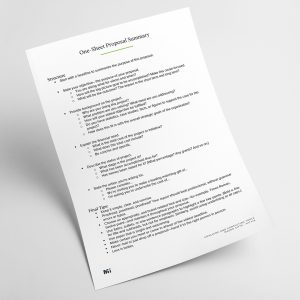 One-Sheet Proposal
