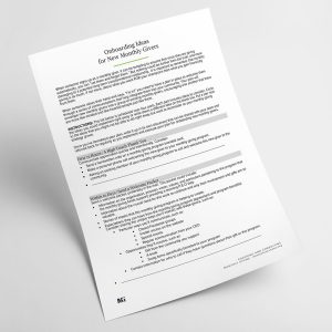 Onboarding Ideas for New Monthly Givers