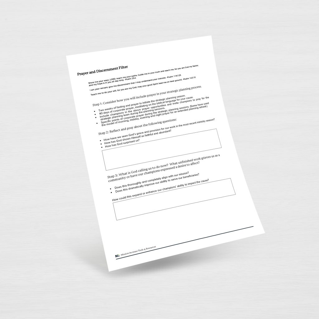Prayer and Discernment Filter – Mission Increase – Learn