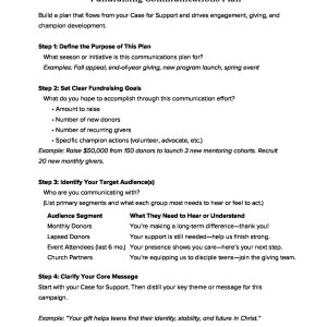Fundraising Communications Plan Template