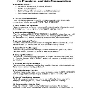 AI Prompts for Fundraising Communications