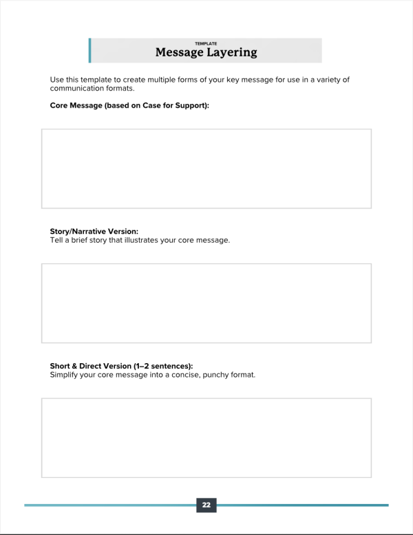 Message Layering Template – Mission Increase – Learn