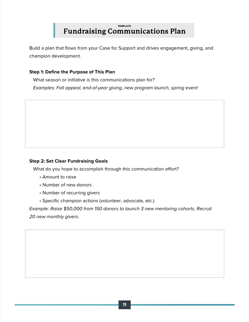 Fundraising Communications Plan Template Mission Increase Learn